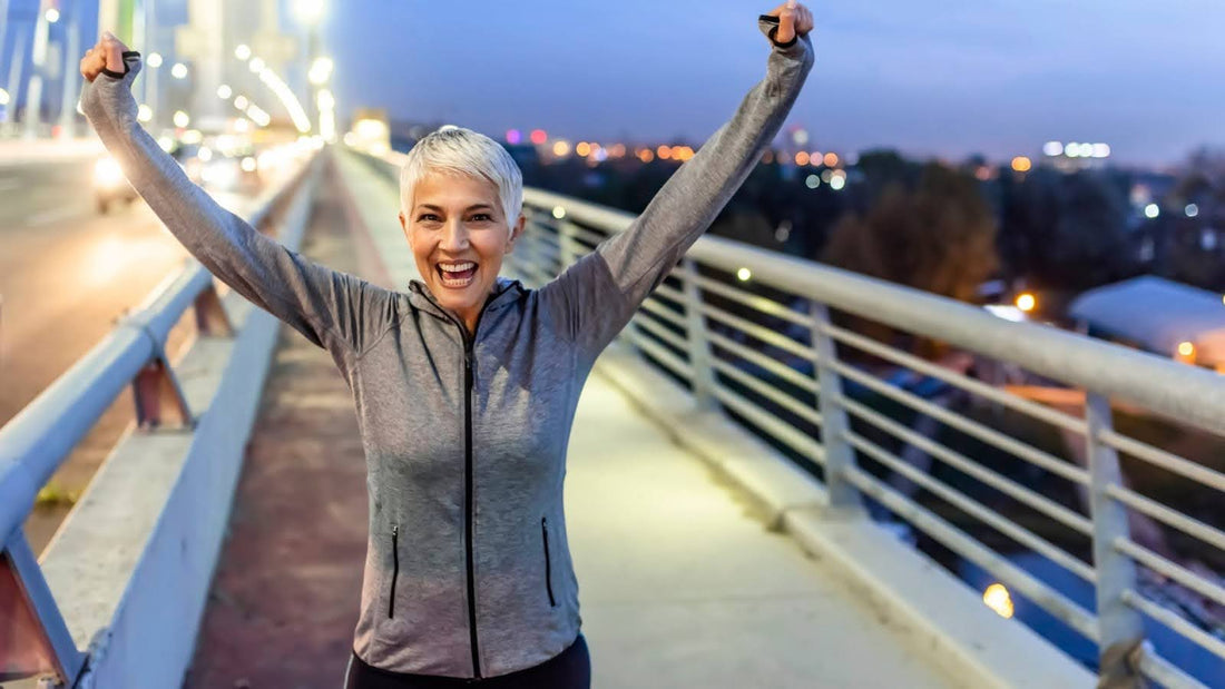 Photo of a 50+ year old woman showing the joy of fearless movement